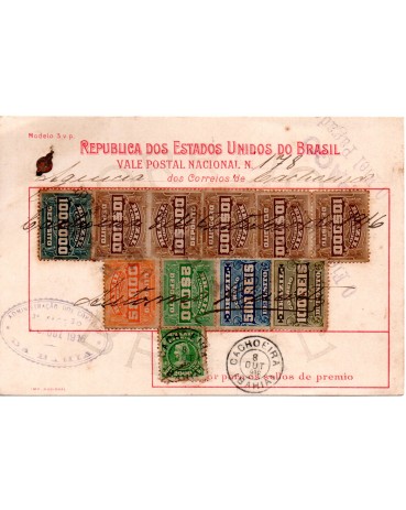 Vale Postal Nº178 de 8/10/1916 emitido pela cidade de Cachoeira - Bahia,35.694 - 10 selos depósitos 01 regular