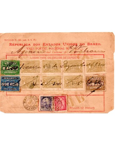 Vale postal 227 da Agencia dos Coreios da Cidade de Cachoira - BA, em 23/12/1924 - 35.699 observe defeitos
