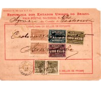 Vale póstal nº 22 da Agencia dos correios em Cachoeira - Bahia, em 27/01/1925 - 35.704 observe cortes nos cantos