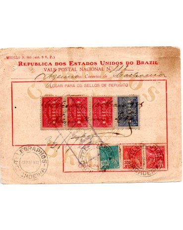Vale postal 112 da cidade de Cachoeira - Bahia, em  13 de maio de 1933 - 35.707