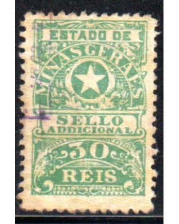 Sello addicional  30 réis 35.717 carimbado