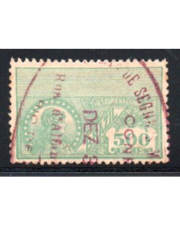 Selo do Thesouro Nacional  500 réis, 35.739 carimbo com tinta marron