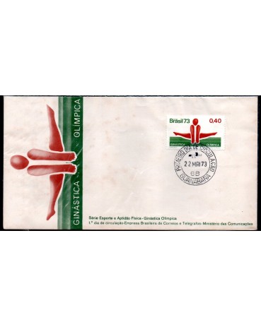 Fdc014/1973 Ginástica Olímpica 35.787 apresenta algumas manchas