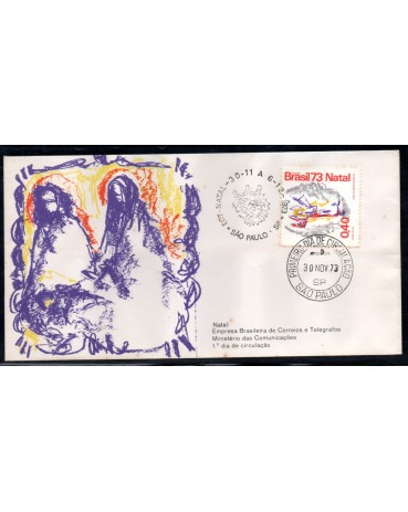 Fdc035/1973 Natal 35.795 -  35.796 2 Carimbos de SP