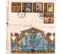 Fdc033/1973 Arte Barroca do Brasil 35.8001 carimbo BA. No verso Barroco - Azulejaria -  Este fdc é o unico que conheço com essa arte no verso. Tem alguns pontos de óxido, valor pelo catálogo R$300,00
