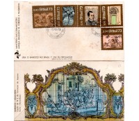 Fdc033/1973 Arte Barroca do Brasil 35.803,carimboS SP.  No verso Barroco - Azulejaria -  Este fdc é o unico que conheço com essa arte no verso. Tem alguns pontos de óxido, valor pelo catálogo R$300,00