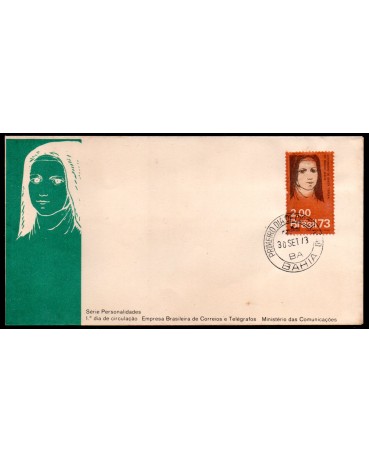 Fdc032/1973 Centenário do Nascimento de Santa Teresa so Menino 35.804 Alguns pontos de oxidação, carimbos BA ou SP