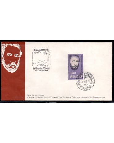 Fdc028/1973 Sesquicentenário do Nascimento de Antônio Gonçalves Dias 35.806 Carimbo CBC + 1º dia - RARÍSSIMO