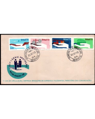 Fdc031/1973  Campanha da Proteção Nacional 35.807 carimbo Ba ou SP - 1º dia