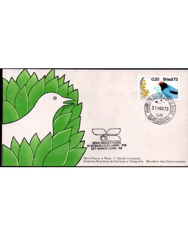 Fdc019/1973 Fauna e Flora - Acácia e Tangará 35.810 Carimbos GB ou SP