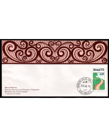 Fdc019D/1973  Acontecimentos Históricos - Centenário da Estrada da Graciosa 35.822 Carimbo 1º dia