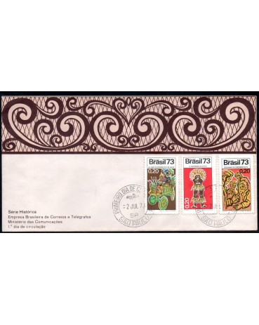 Fdc023B/1973 Acontecimentos Históricos 35.825 carimbo 1° dia - SP
