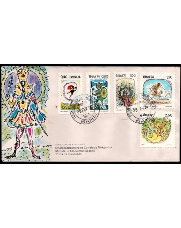 Fdc0040/1974 Lendas Populares carimbo 1º dia 35.828