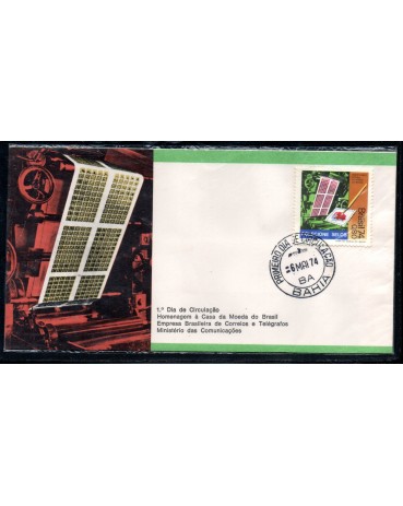Fdc046/1974 Homenagem a Casa da Moeda do Brasil 35.835 - Carimbo  BA