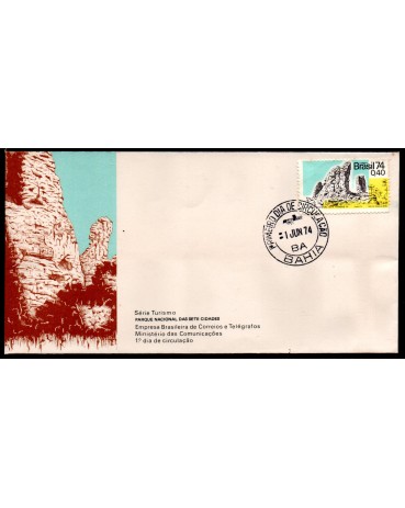 Fdc047/1974 Turismo , Parque Nacional das Sete Cidades 35.836 - Caraimbo BA