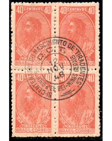 1948 C240 Bicentenário do Nascimento do Alferes Joaquim José da Silva Xavier "Tiradentes"35.869 Carimbo de São João Del Rei - MG