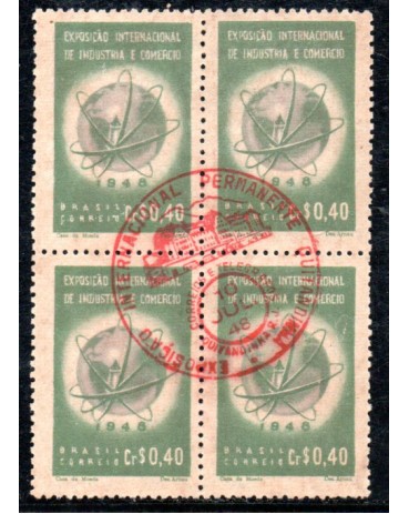 1948 C237 Exposição Internacional de Indústria e Comércio - Hotel Quitandinha - Petrópolis - RJ - Carimbo vermelho 35.875