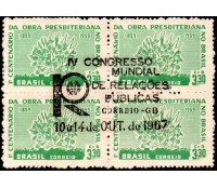 1959 C444 Centenário da Obra Presbiteriana no Brasil 35.884  Carimbo IV Congresso Mundial de Relações Públicas - GB 10 a 14 10 de  1967