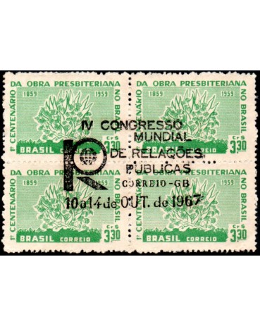 1959 C444 Centenário da Obra Presbiteriana no Brasil 35.884  Carimbo IV Congresso Mundial de Relações Públicas - GB 10 a 14 10 de  1967