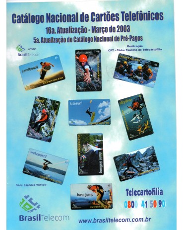 Catálgo Nacional de Cartões Telefônicos - 16º Atualização - Março de 2003 nova  5.970