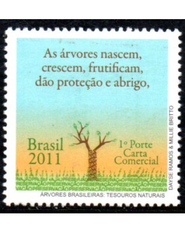 C3129 Arvores Brasileiras - Tesouros Naturais,Selo do Bloco "Árvores" 36.063 Mint