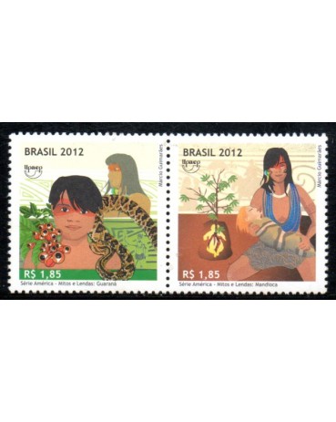 C3225/3226 Se-Tenant Upaep Mitos e Lendas,Guaraná e Mandioca 36.075 Mint
