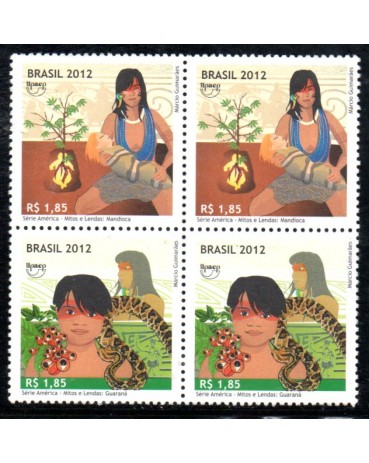 C3225/3226 Upaep 2012 - Mitos e Lendas - Guaraná e Mandioca 36.076 Mint