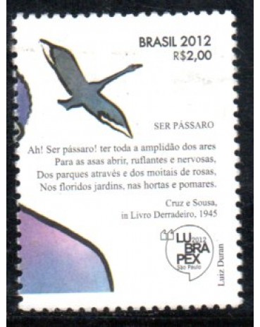 C3230 Lubrapex 2012 Cruz e Souza "Ser Pássaro" 36.082 Mint