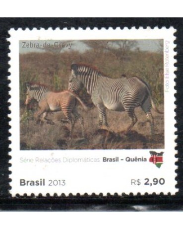C3316 Relações Diplomáticas - Quênia - Zebra de Grevy 36.104 Mint