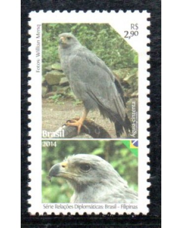 C3368 Relações Diplomáticas - Filipinas,Aves Ameaçadas de Extinção - Águia Cinzenta 36.106 Mint