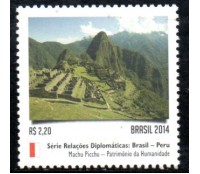 C3373 Relações Diplomáticas - Peru - Patrimônio da Humanidade - Machu Piccha 36.107 Mint