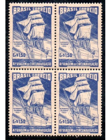 1953 C299 4ª Viagem de Circunavegação Mundial do Navio-Escola - Almirante Saldanha 36.164 Mint