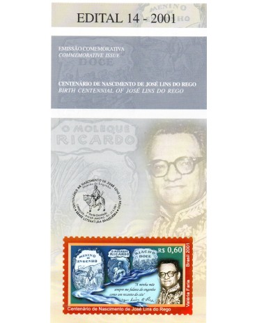 2001 Edital 14 Centenário de Nascimento de José Lins do Rego 36.216