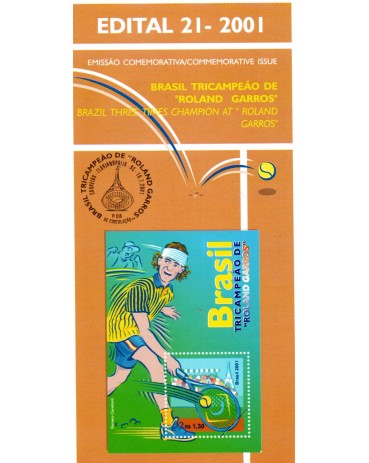 2001 Edital 21 Brasil Tricampeão de "Roland Garros" 36.223