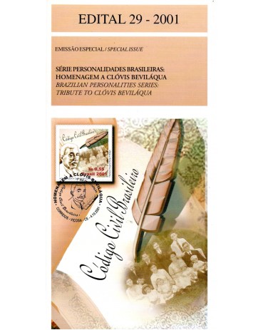 2001 Edital 29 Série Personalidades Brasileiras - Clóvis Beviláqua 36.231