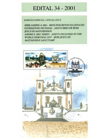 2001 Edital 34 Série América 2001 Patrimônio Mundial - Bom Jesus de Matosinhos 36.236