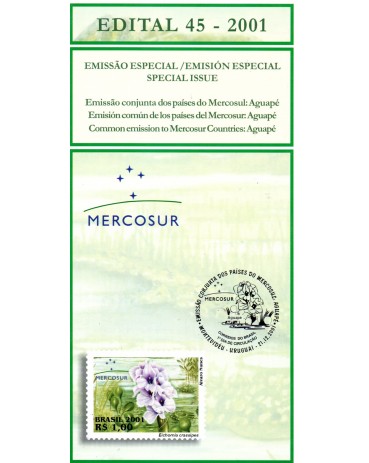 2001 Edital 45 Emissão Conjunta dos Países do Mercosul - Aguapé 36.247