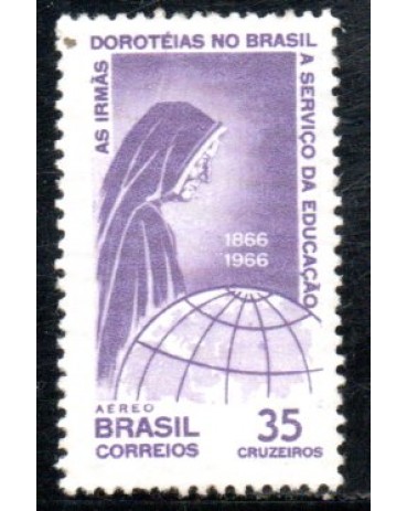 1966 A107 Centenário da Congreção das Irmãs Dorotéias no Brasil 36.262 Mint MARMORIZADO