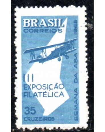 1965 C540 Semana da Asa e III Exposição Filatélica 36.269 Mint MARMORIZADO