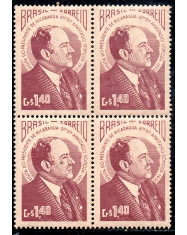 1953 C314 Visita do Presidente da Nicarágua  Gen. Anástácio Somoza 36.306 Mint