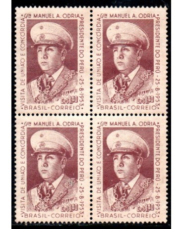 1953 C306 Visita do Presidente do Peru Gen.Manuel Arturo Odria e Amoretti 36.324 Mint