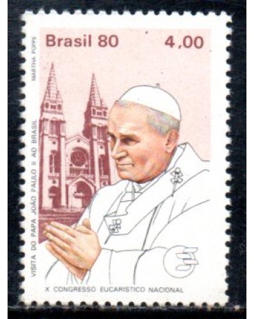 C1148 Visita do Papa João Paulo II ao Brasil 36.429 - Papa /Fortaleza Mint