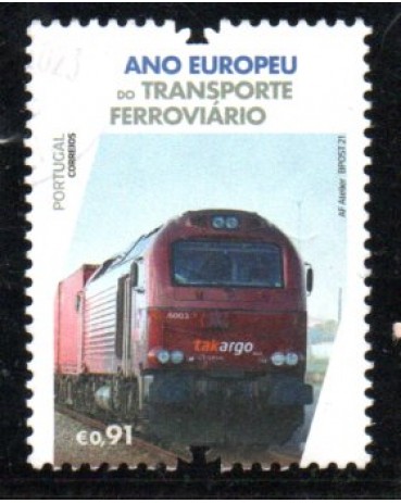 2021 Portugal Ano Europeu do Transporte Ferroviário 36.621 Carimbado