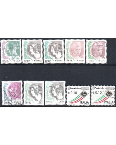 Itália Lote  com 10 selos mint e carimbados 36.765