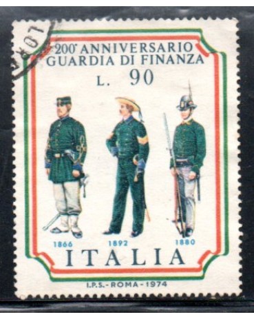 Itália 1974 200 Anos da Guardia di Finanza 36.817 Carimbado
