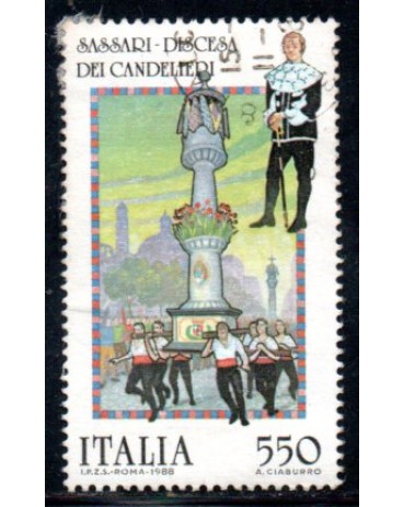 Itália 1988 Sassari Discesa 36.833 Carimbado 