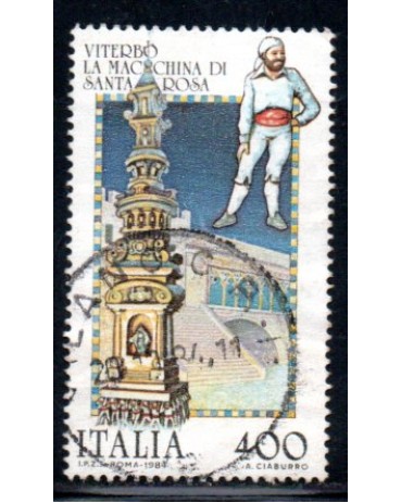 Itália 1984 Viterbo La Mac China di Santa Rosa 36.839 Carimbado