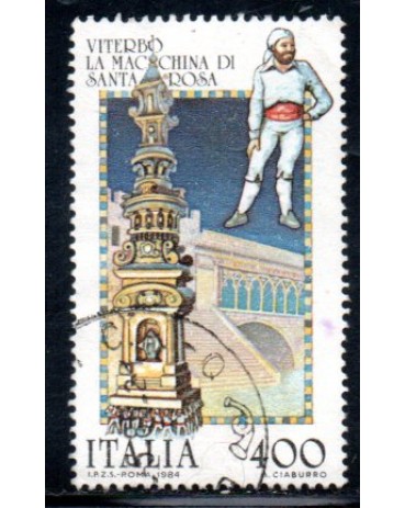 Itália 1984 Viterbo La Mac China di Santa Rosa 36.840 Carimbado