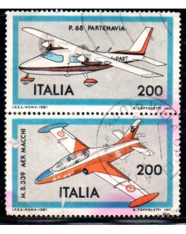 Itália 1981 P.68 Partenavia / M.D. Aer Macchi 36.845 Carimbados