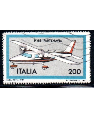 Itália 1981 Avião P.68 Partenavia 36.864 Carimbado 